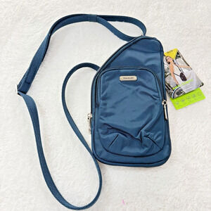 Travelon Anti-Theft Essentials Mini Asymmetric Crossbody Peacock Travel NWT